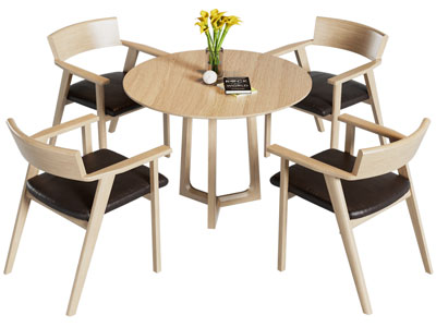 北欧圆形休闲桌椅组合