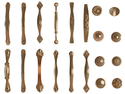 欧式雕花拉手3d模型 欧式雕花拉手