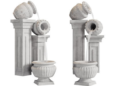 欧式柱子 水景3d模型 欧式柱子 水景