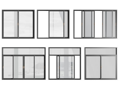 现代推拉窗户 平开窗户