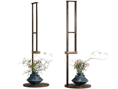 侘寂风中古陶艺花瓶花卉摆件组合