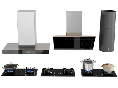 现代抽油烟机 燃气灶 厨房电器3d模型 现代抽油烟机 燃气灶 厨房电器