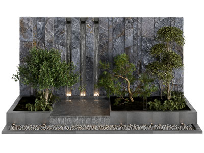 现代庭院花坛水景园艺小品