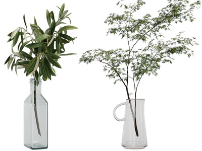 现代玻璃花瓶花卉