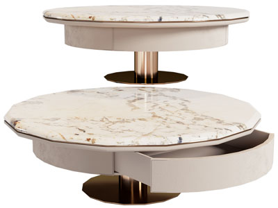 现代轻奢圆形茶几3d模型 现代轻奢圆形茶几