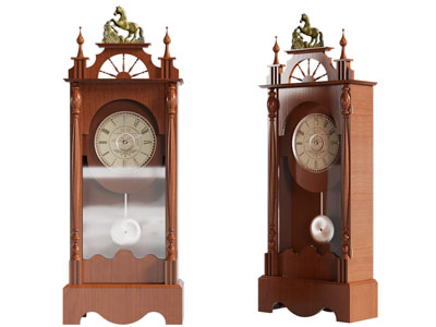 欧式座钟、钟表3d模型 欧式座钟、钟表