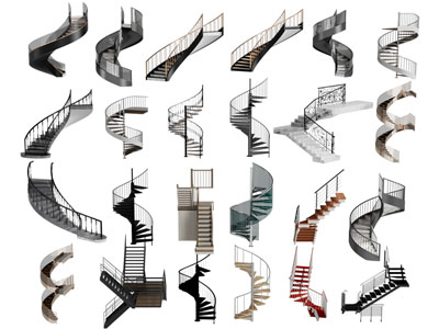 现代旋转楼梯3d模型 现代旋转楼梯