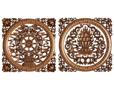 新中式金属雕花、镂空浮雕墙饰挂件