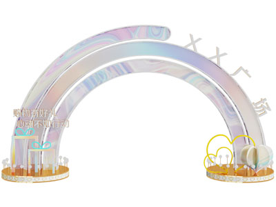 现代彩虹桥美陈门头、拱门通道3d模型 现代彩虹桥美陈门头、拱门通道