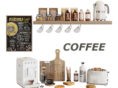 现代咖啡饮料制作厨具组合