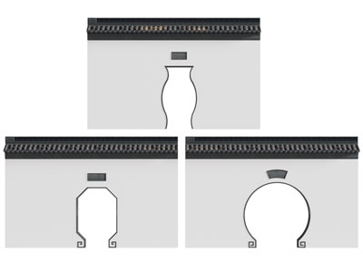 新中式景墙 门洞 门拱3d模型 新中式景墙 门洞 门拱