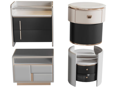 现代方形 圆形床头柜