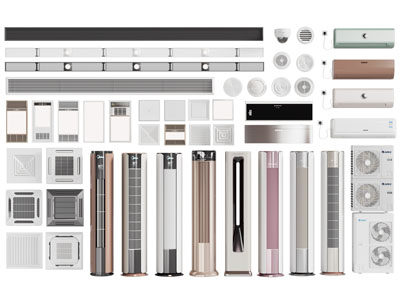 现代空调、出风口、排风扇、暖风扇3d模型 现代空调、出风口、排风扇、暖风扇