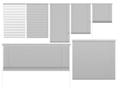 现代百叶窗帘、拉帘、卷帘3d模型 现代百叶窗帘、拉帘、卷帘