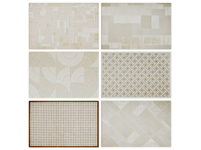 新中式长方形地毯3d模型 新中式长方形地毯