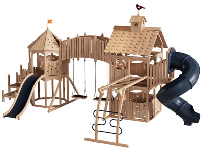现代实木滑滑梯游乐设备3d模型 现代实木滑滑梯游乐设备
