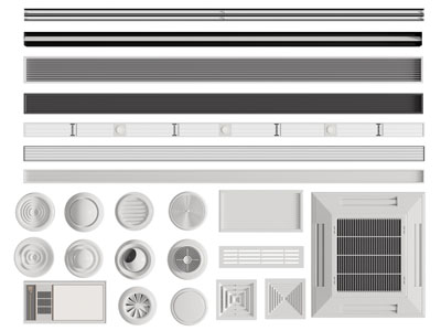 现代空调出风口3d模型 现代空调出风口