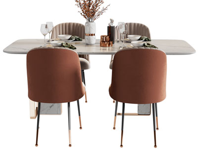 现代轻奢餐桌椅组合