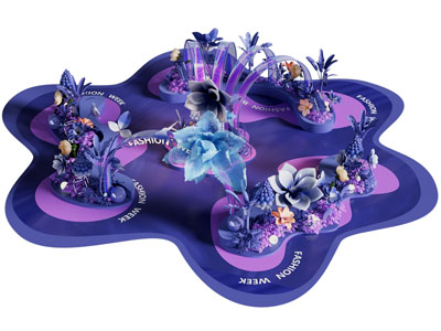 现代长春花花篮花艺美陈