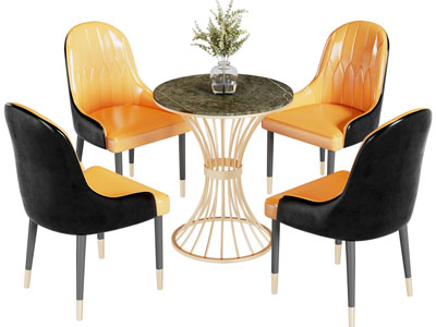 现代轻奢休闲桌椅组合