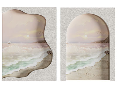 侘寂风立体装饰挂画3d模型 侘寂风立体装饰挂画