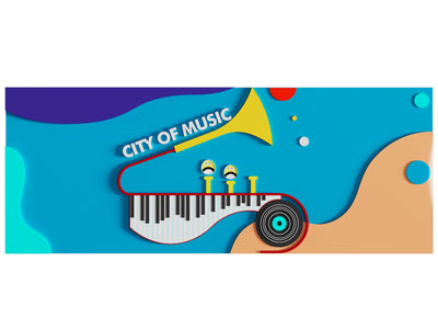 现代音乐主题背景墙