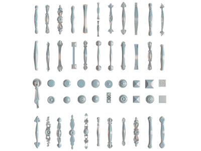 欧式金属拉手3d模型 欧式金属拉手