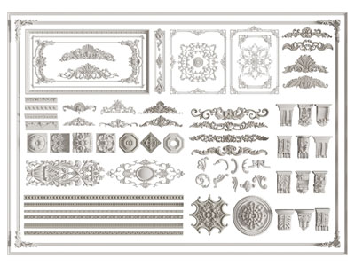 欧式雕花装饰构件、灯盘、石膏线条