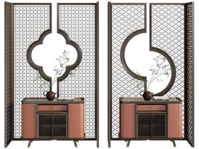 新中式玄关柜、隔断