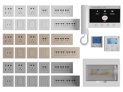 现代插座、配电箱、开关面板3d模型 现代插座、配电箱、开关面板
