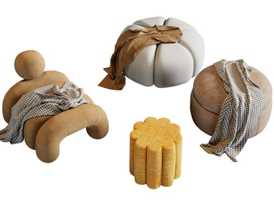 现代圆形沙发凳 坐墩