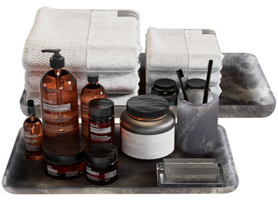 现代洗浴化妆用品、毛巾卫浴小件3d模型 现代洗浴化妆用品、毛巾卫浴小件