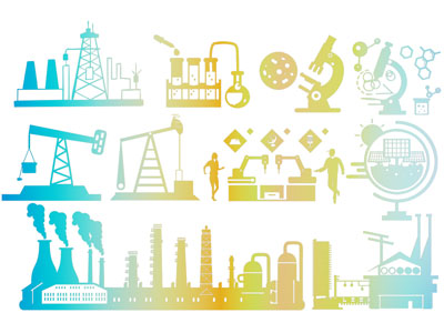 现代显微镜、天平、地球仪剪影墙饰