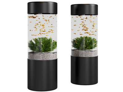 现代圆柱形鱼缸水族