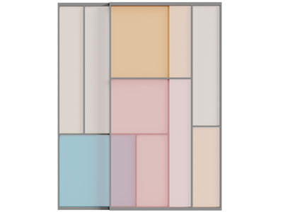 现代彩色玻璃推拉门