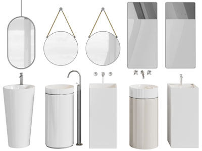 现代立式洗手盆、洗手台盆