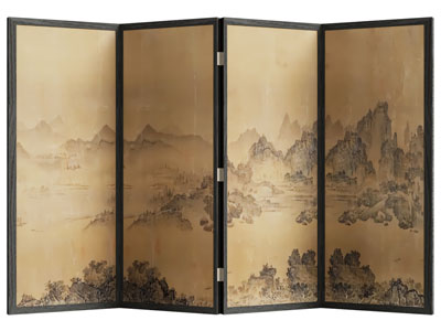 新中式山脉图案的屏风