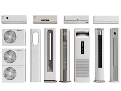 现代空调外机、壁挂式空调3d模型 现代空调外机、壁挂式空调