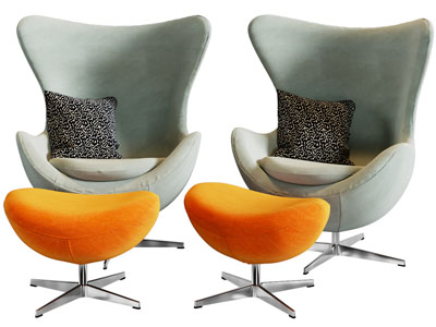 现代休闲椅子 脚踏