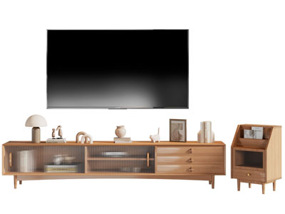 北欧实木电视柜、边柜、电视机