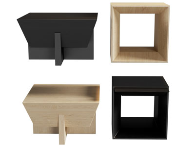 现代实木床头柜