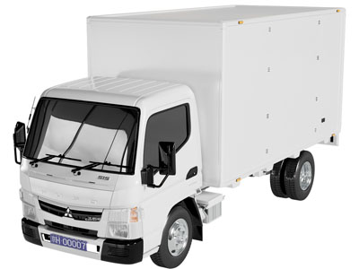 现代白色卡车、厢式货车