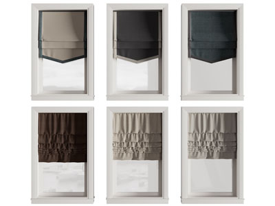 欧式罗马窗帘 拉帘 卷帘3d模型 欧式罗马窗帘 拉帘 卷帘