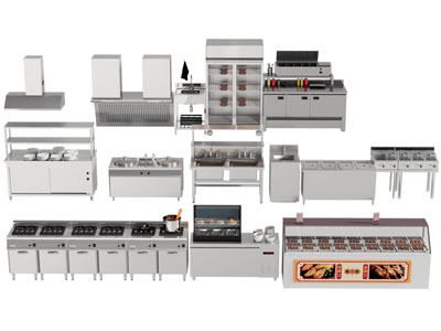 现代灶台 烧烤炉 洗菜盆 抽油烟机后厨设备3d模型 现代灶台 烧烤炉 洗菜盆 抽油烟机后厨设备
