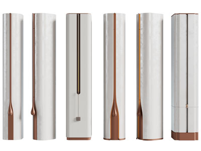 现代圆柱形立式空调3d模型 现代圆柱形立式空调