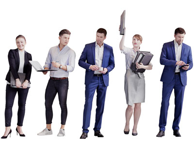 现代男人 女人 多人人物3d模型 现代男人 女人 多人人物