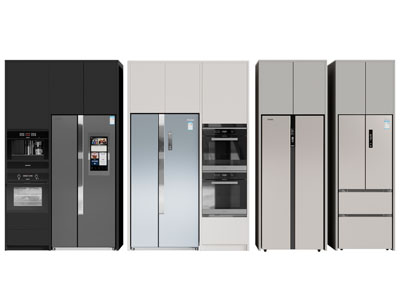 现代嵌入柜体的电冰箱3d模型 现代嵌入柜体的电冰箱