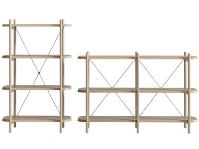 现代实木装饰架