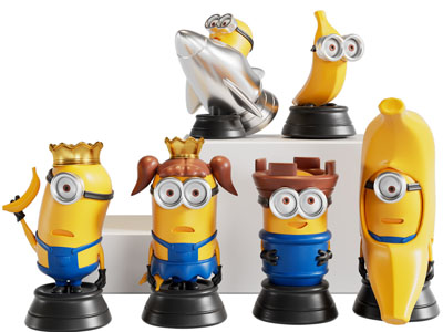 现代小黄人玩具摆件组合