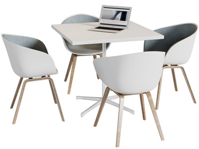 现代方形商务休闲桌椅组合